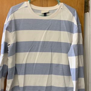 Blue white striped sweatshirt